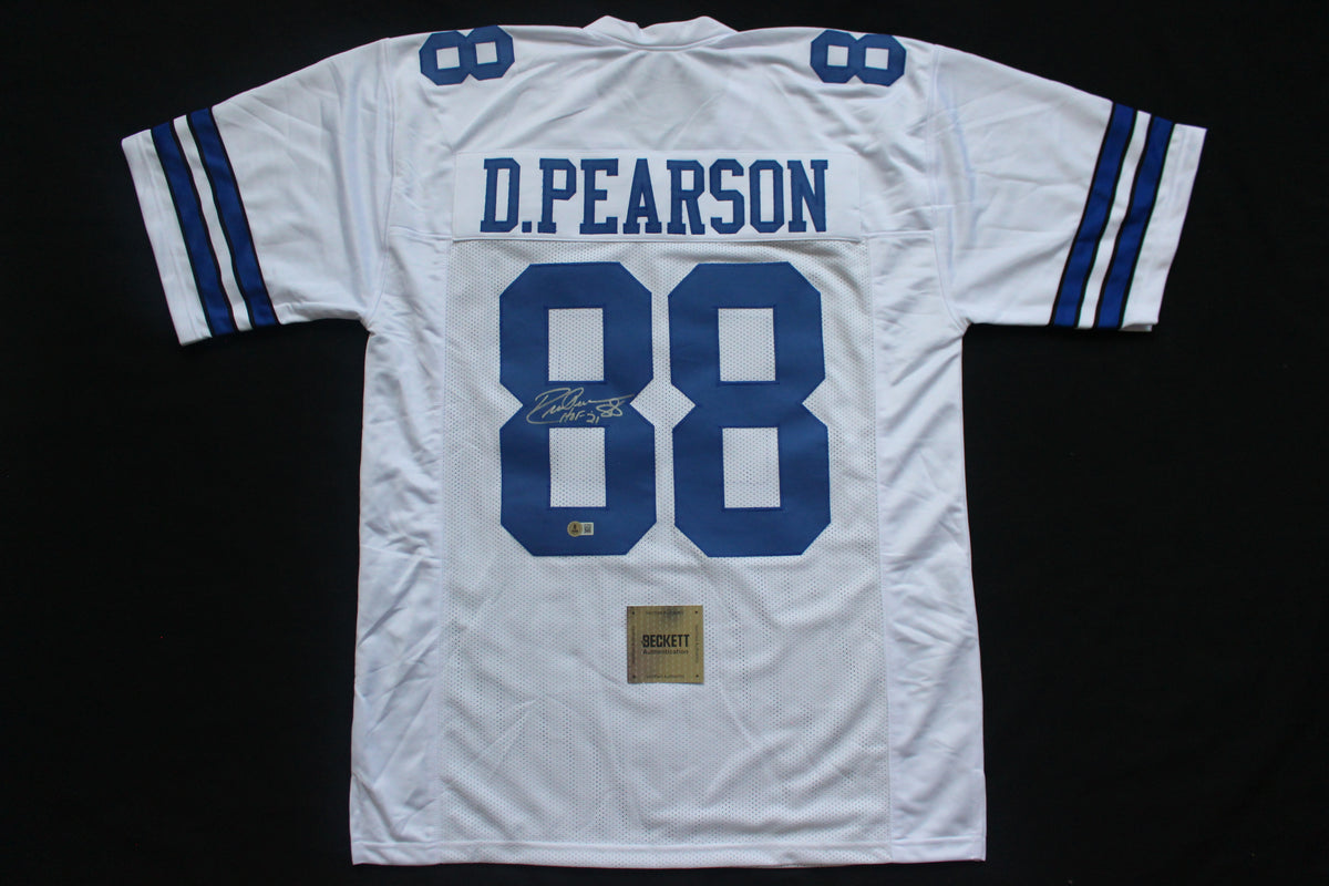 DREW PEARSON DALLAS COWBOYS SIGNED JERSEY wHOF21 XL BAS