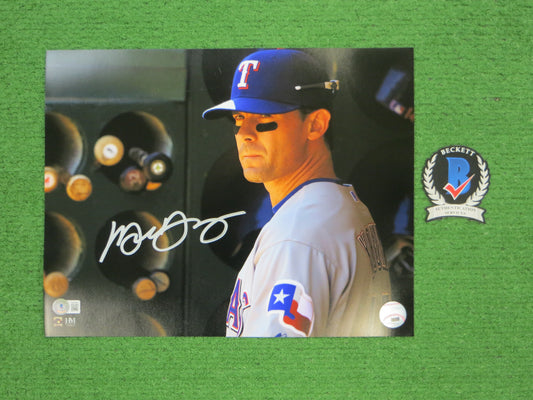 MICHAEL YOUNG TEXAS RANGERS SIGNED 11x14 PHOTO BAS COA