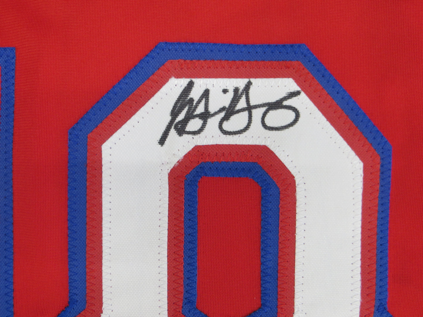 MICHAEL YOUNG TEXAS RANGERS SIGNED RED JERSEY size 2XL BAS COA