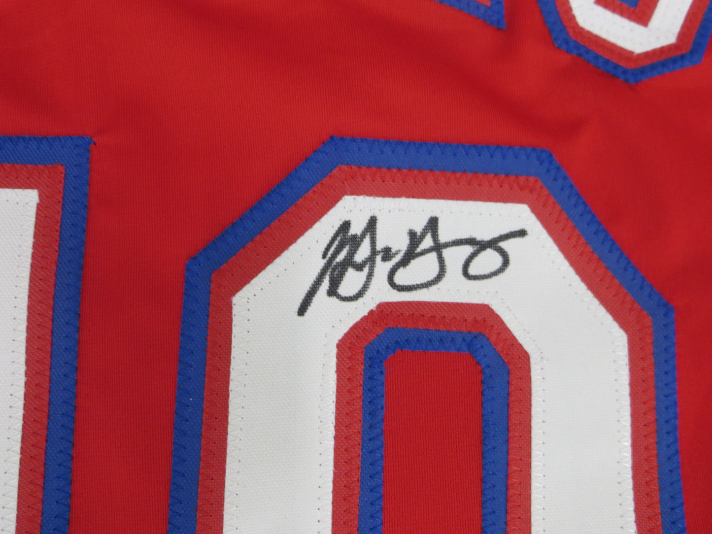 MICHAEL YOUNG TEXAS RANGERS SIGNED RED JERSEY size 3XL BAS COA