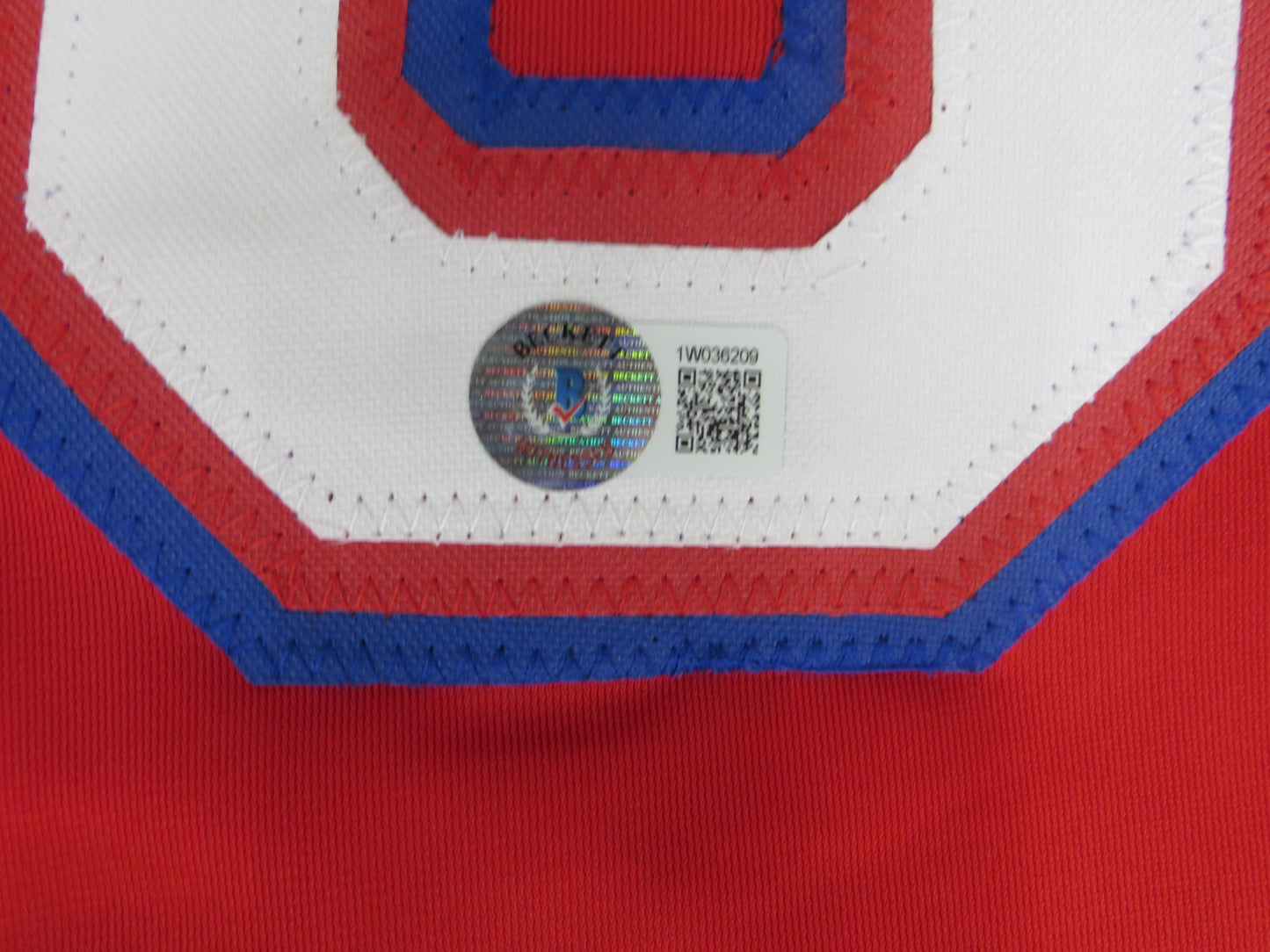 MICHAEL YOUNG TEXAS RANGERS SIGNED RED JERSEY size 3XL BAS COA