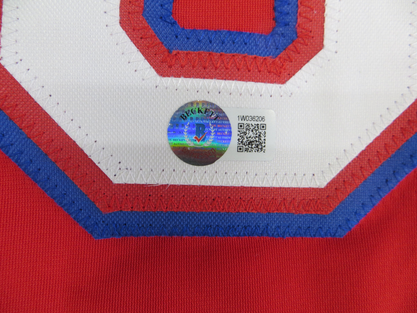 MICHAEL YOUNG TEXAS RANGERS SIGNED RED JERSEY size 3XL BAS COA