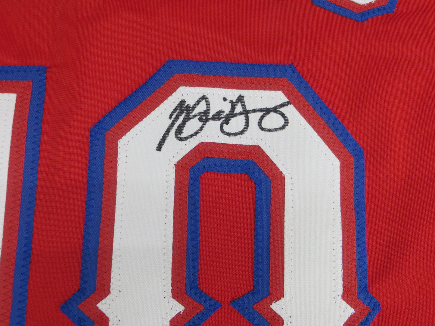 MICHAEL YOUNG TEXAS RANGERS SIGNED RED JERSEY size 3XL BAS COA