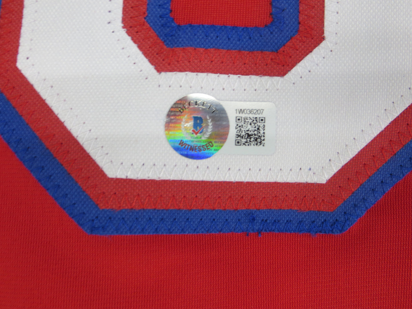 MICHAEL YOUNG TEXAS RANGERS SIGNED RED JERSEY size 3XL BAS COA