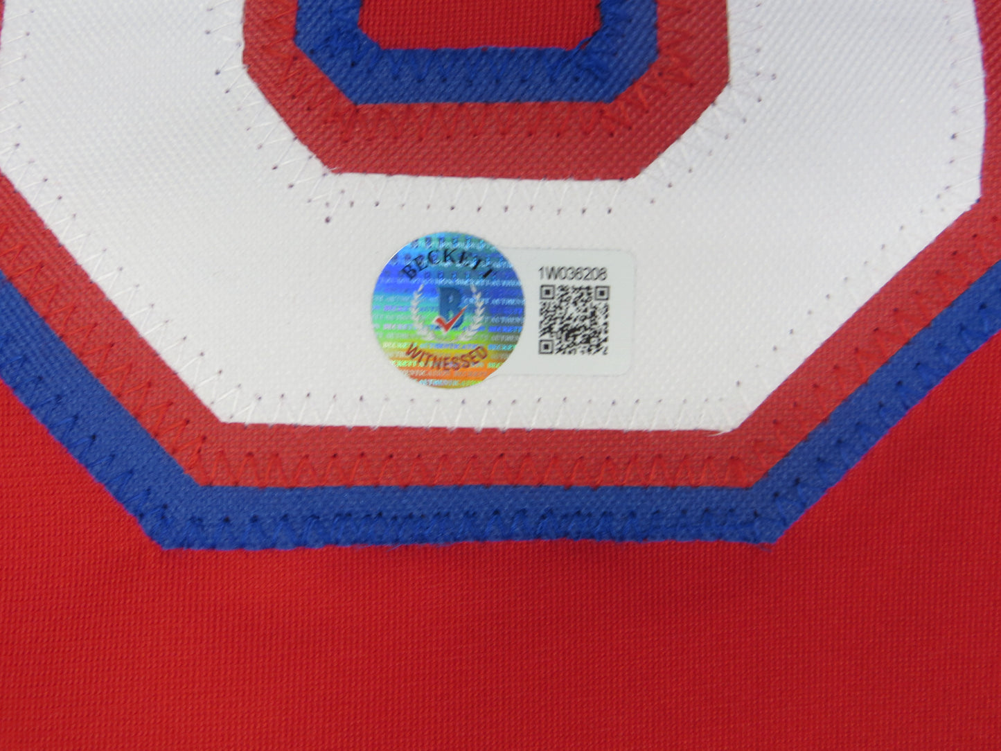 MICHAEL YOUNG TEXAS RANGERS SIGNED RED JERSEY size 3XL BAS COA