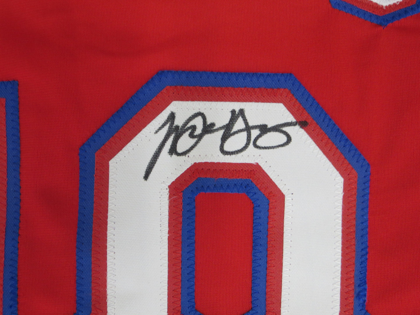 MICHAEL YOUNG TEXAS RANGERS SIGNED RED JERSEY size XL BAS COA