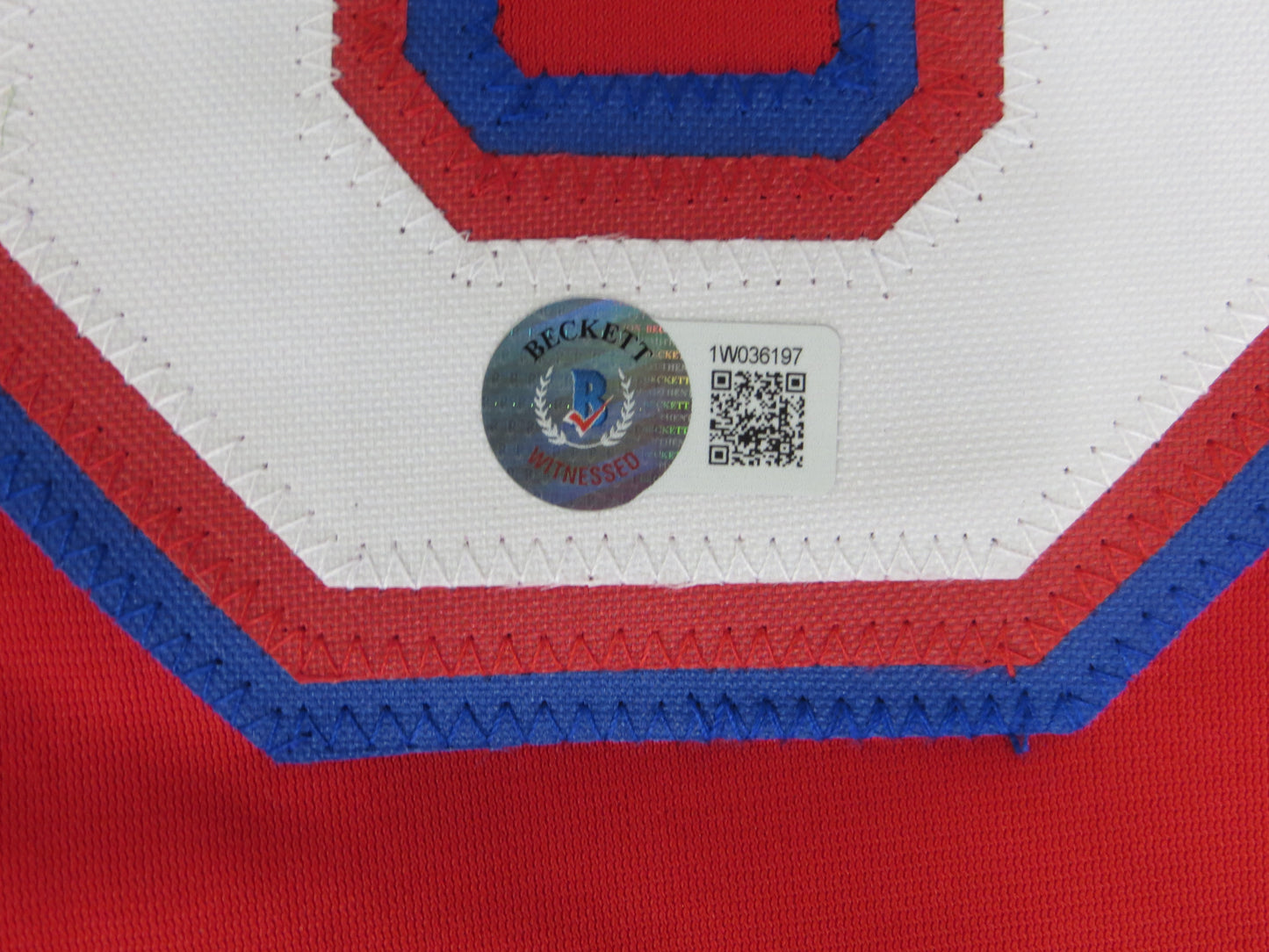 MICHAEL YOUNG TEXAS RANGERS SIGNED RED JERSEY size XL BAS COA