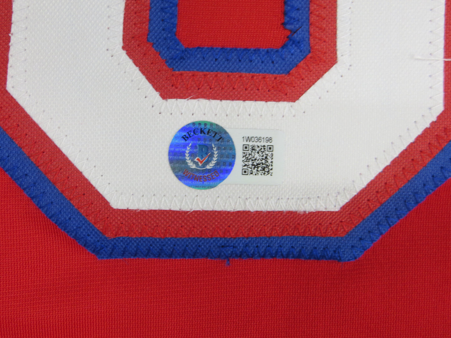 MICHAEL YOUNG TEXAS RANGERS SIGNED RED JERSEY size XL BAS COA