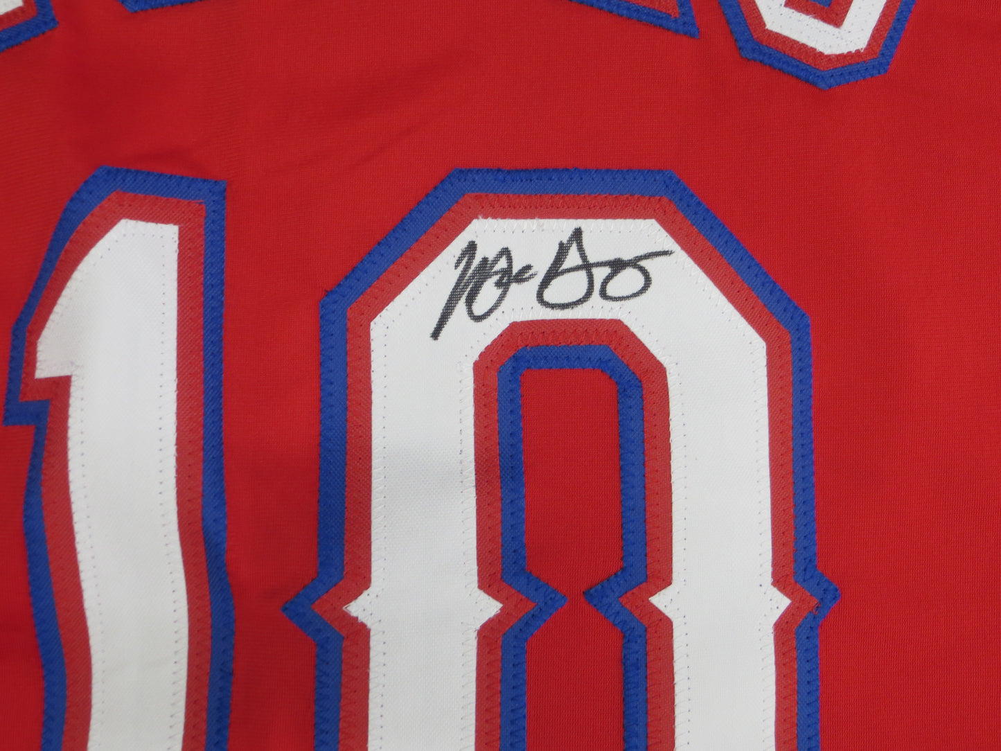 MICHAEL YOUNG TEXAS RANGERS SIGNED RED JERSEY size XL BAS COA