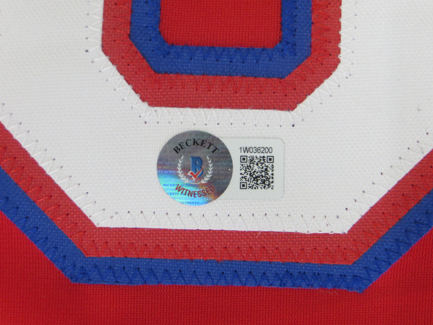 MICHAEL YOUNG TEXAS RANGERS SIGNED RED JERSEY size XL BAS COA