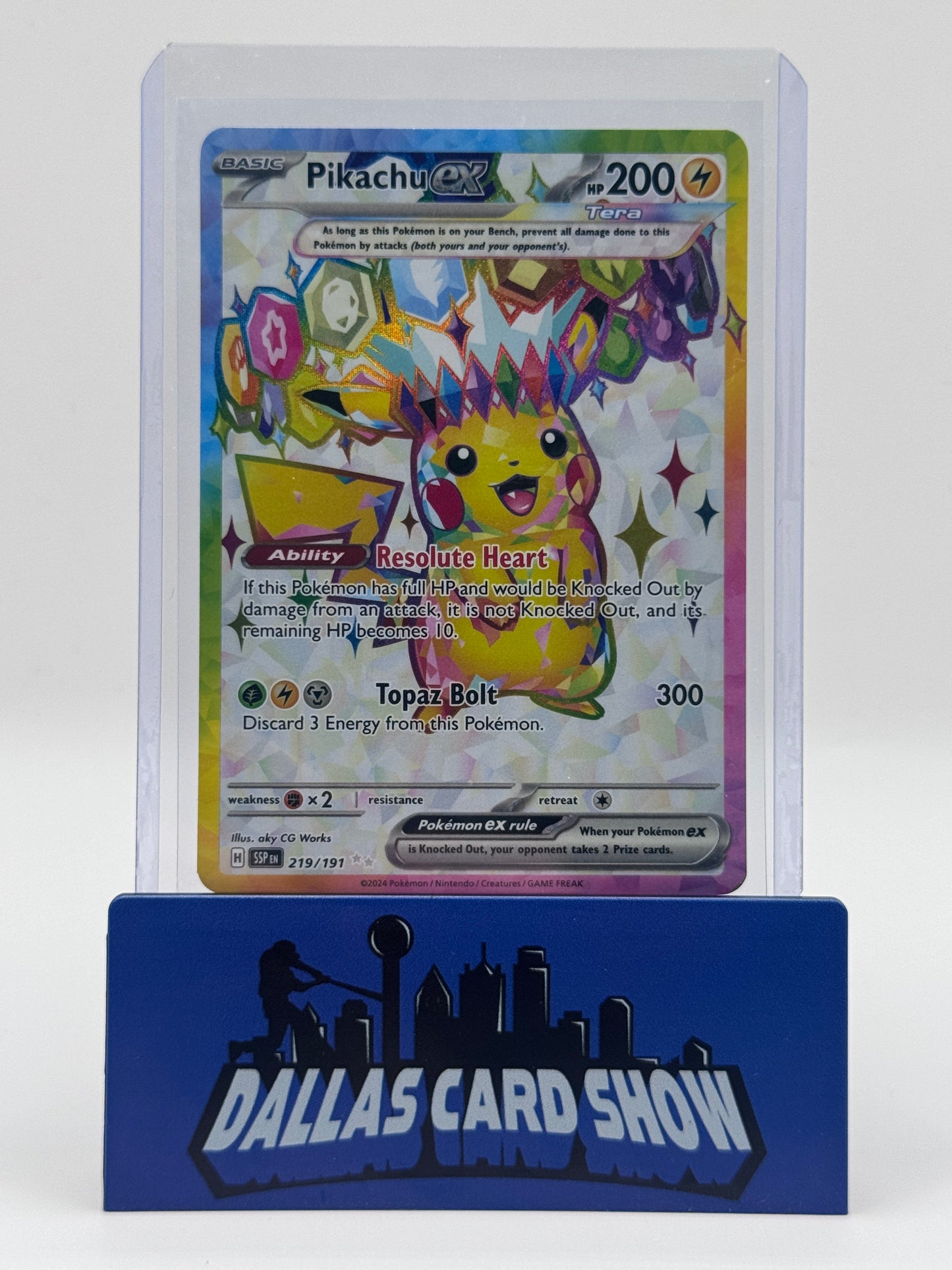 2024 Pokemon - Pikachu ex (Hyper Rare) - 219/191 Surging Sparks NM