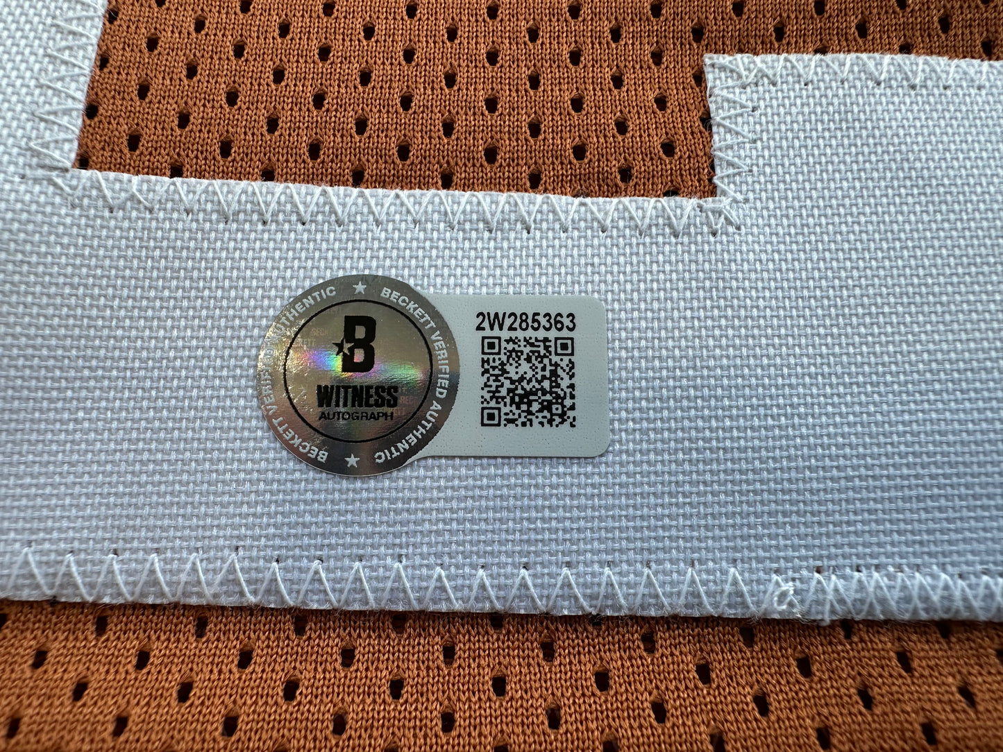 EARL CAMPBELL RICKY WILLIAMS SIGNED ORANGE HEISMAN JERSEY Texas Longhorns BAS