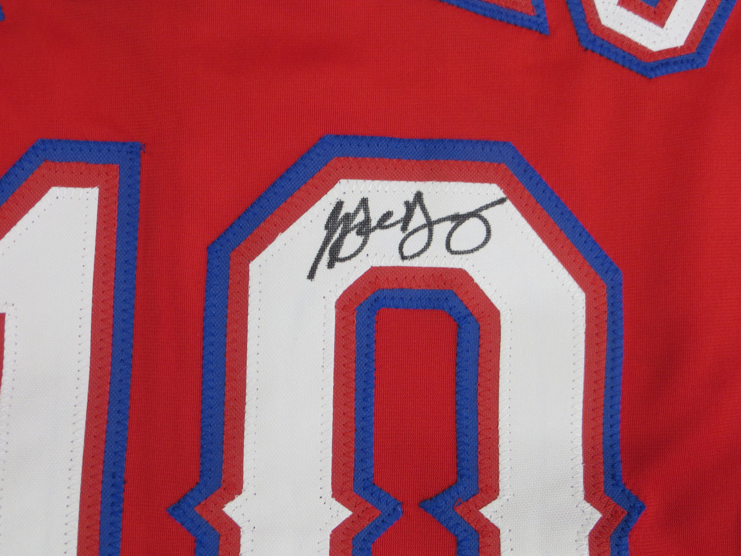 MICHAEL YOUNG TEXAS RANGERS SIGNED RED JERSEY size XL BAS COA