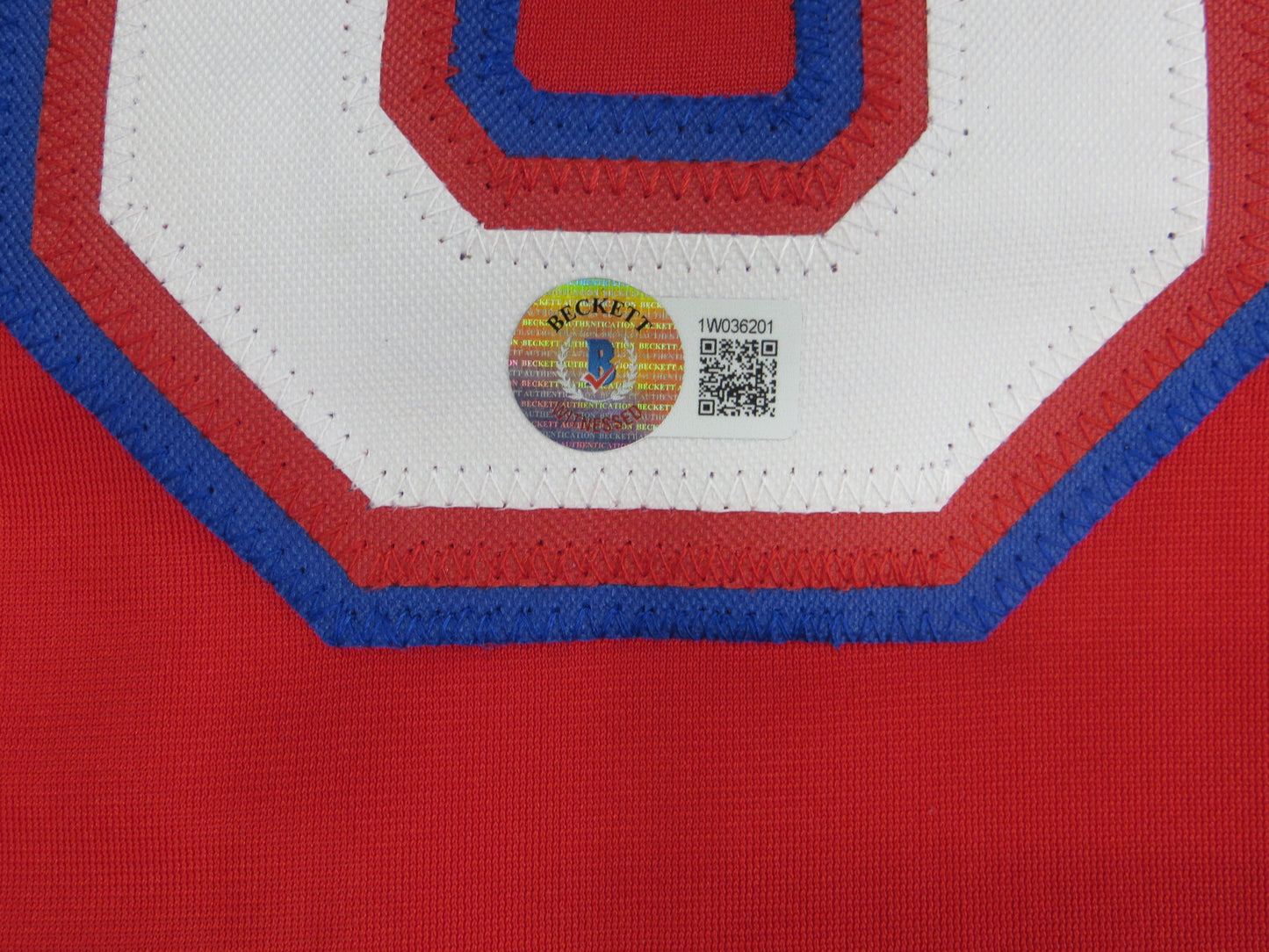 MICHAEL YOUNG TEXAS RANGERS SIGNED RED JERSEY size XL BAS COA