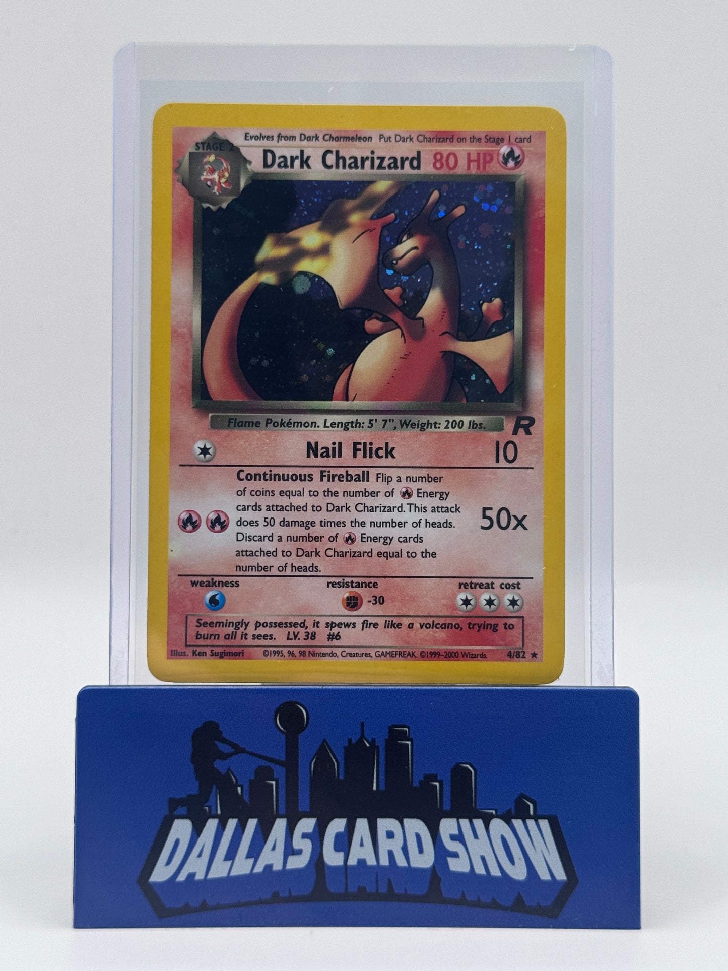 2000 Pokemon - Dark Charizard (Holo) - 4/82 Team Rocket Unlimited LP