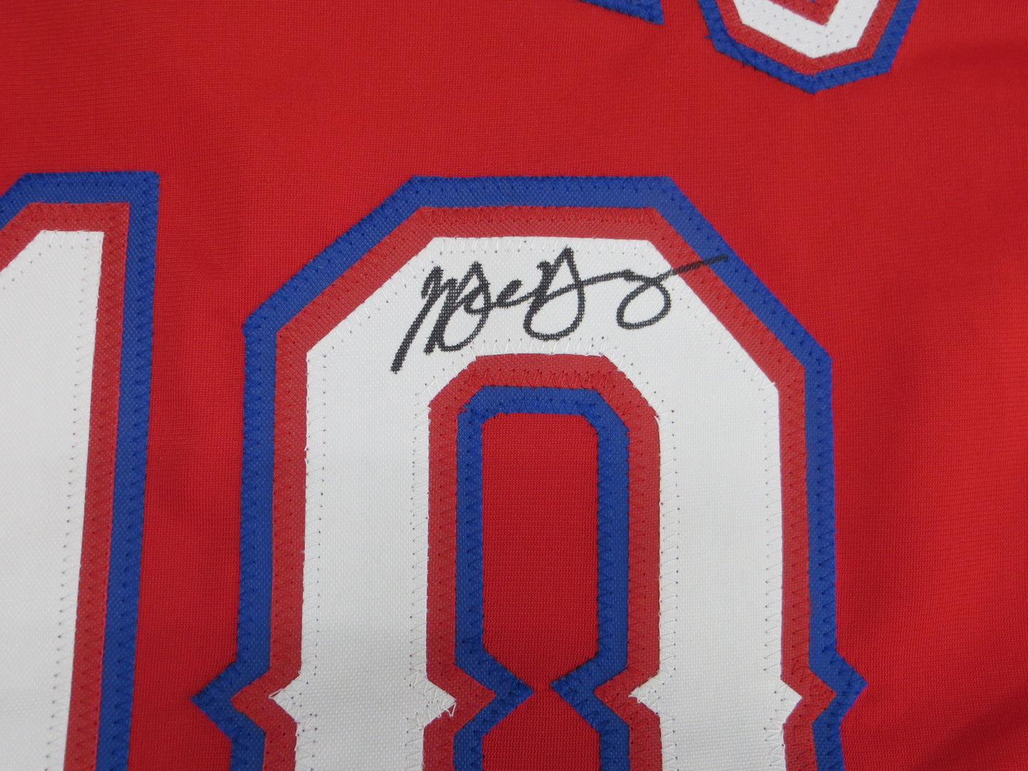 MICHAEL YOUNG TEXAS RANGERS SIGNED RED JERSEY size XL BAS COA