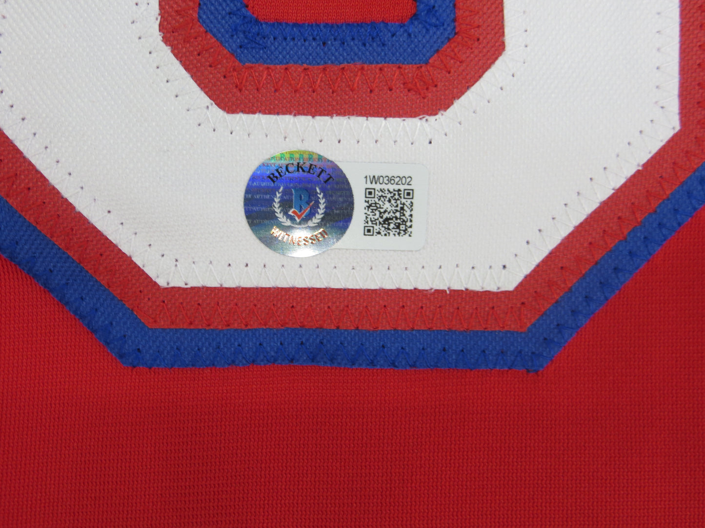 MICHAEL YOUNG TEXAS RANGERS SIGNED RED JERSEY size XL BAS COA