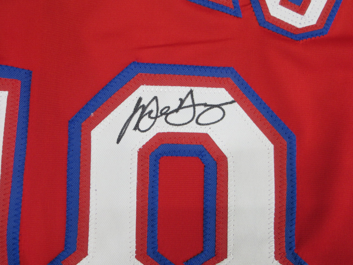 MICHAEL YOUNG TEXAS RANGERS SIGNED RED JERSEY size XL BAS COA