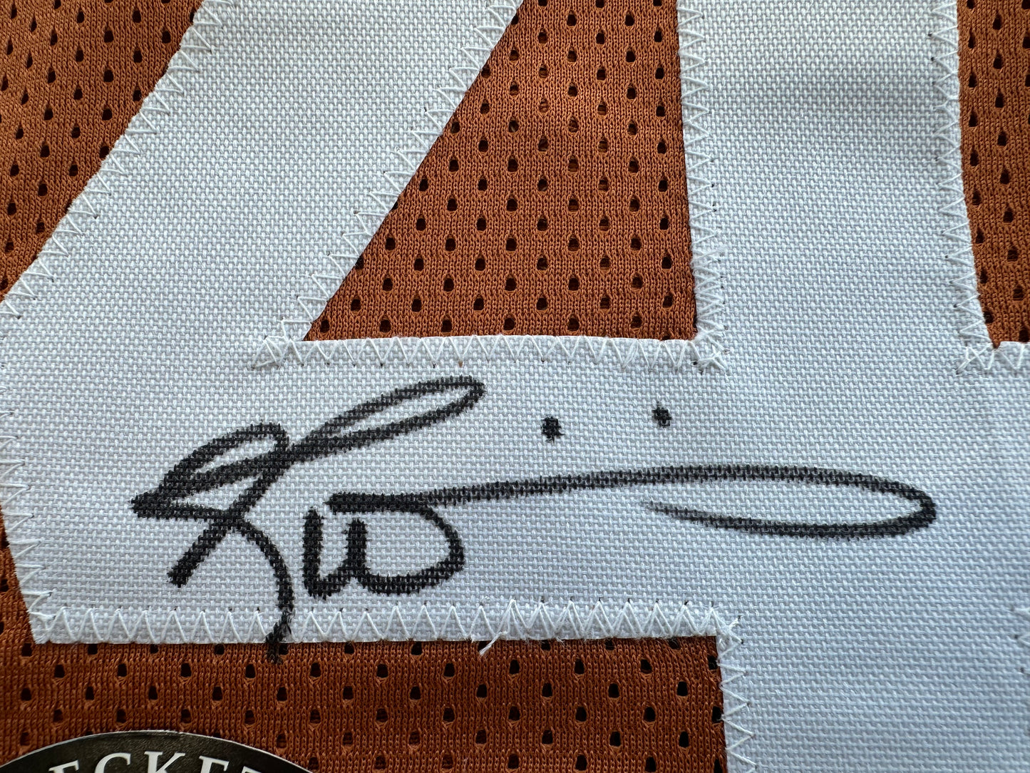 EARL CAMPBELL RICKY WILLIAMS SIGNED ORANGE HEISMAN JERSEY Texas Longhorns BAS