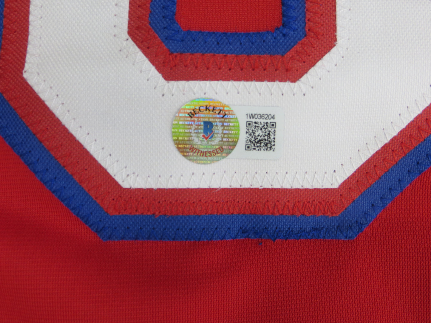 MICHAEL YOUNG TEXAS RANGERS SIGNED RED JERSEY size XL BAS COA