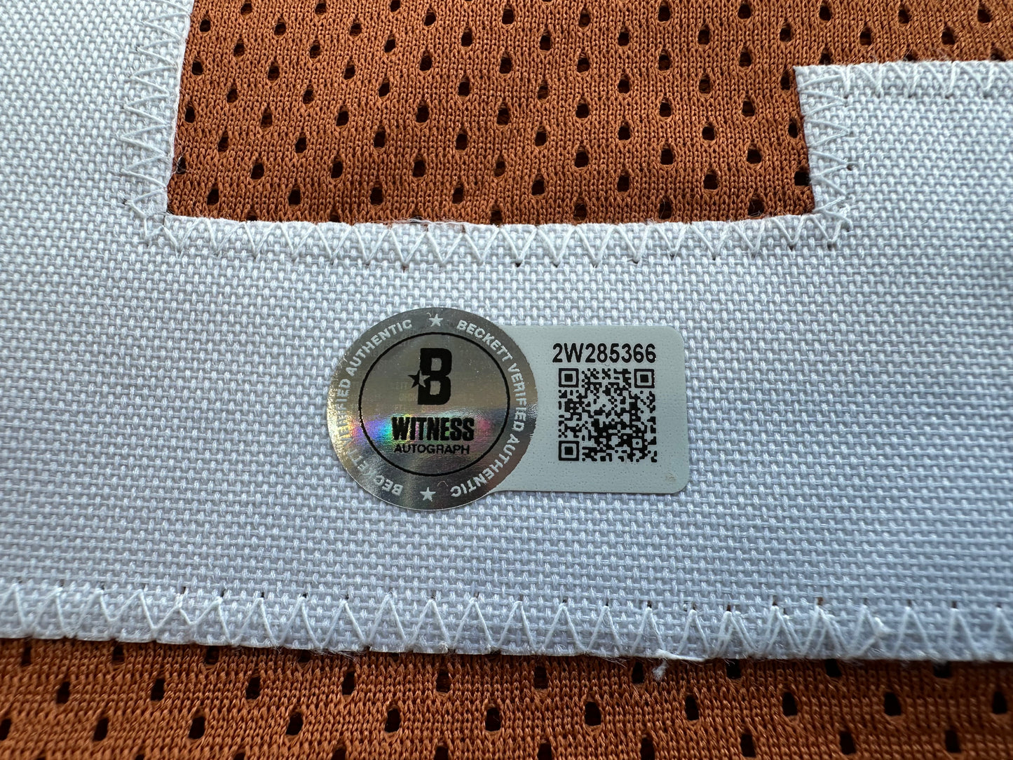 EARL CAMPBELL RICKY WILLIAMS SIGNED ORANGE HEISMAN JERSEY Texas Longhorns BAS