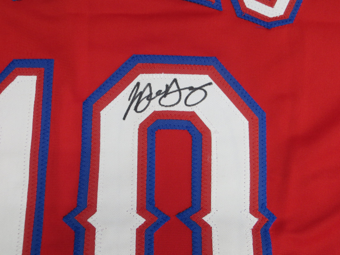 MICHAEL YOUNG TEXAS RANGERS SIGNED RED JERSEY size XL BAS COA