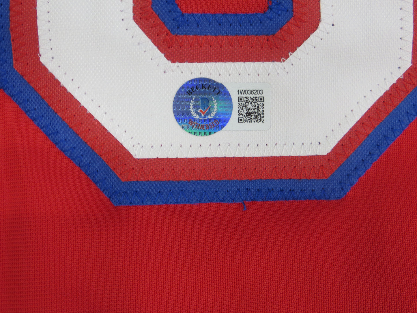 MICHAEL YOUNG TEXAS RANGERS SIGNED RED JERSEY size XL BAS COA