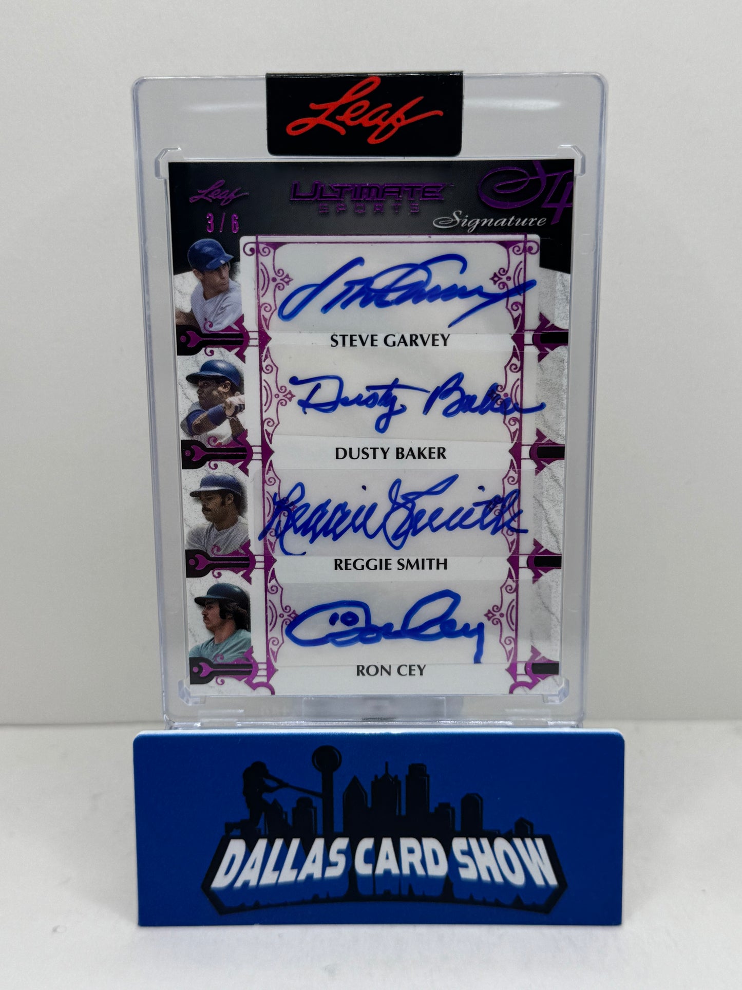 2024 Leaf Ultimate Sports 4 Signatures Garvey,Baker,Smith and Cey Autograph Card /15