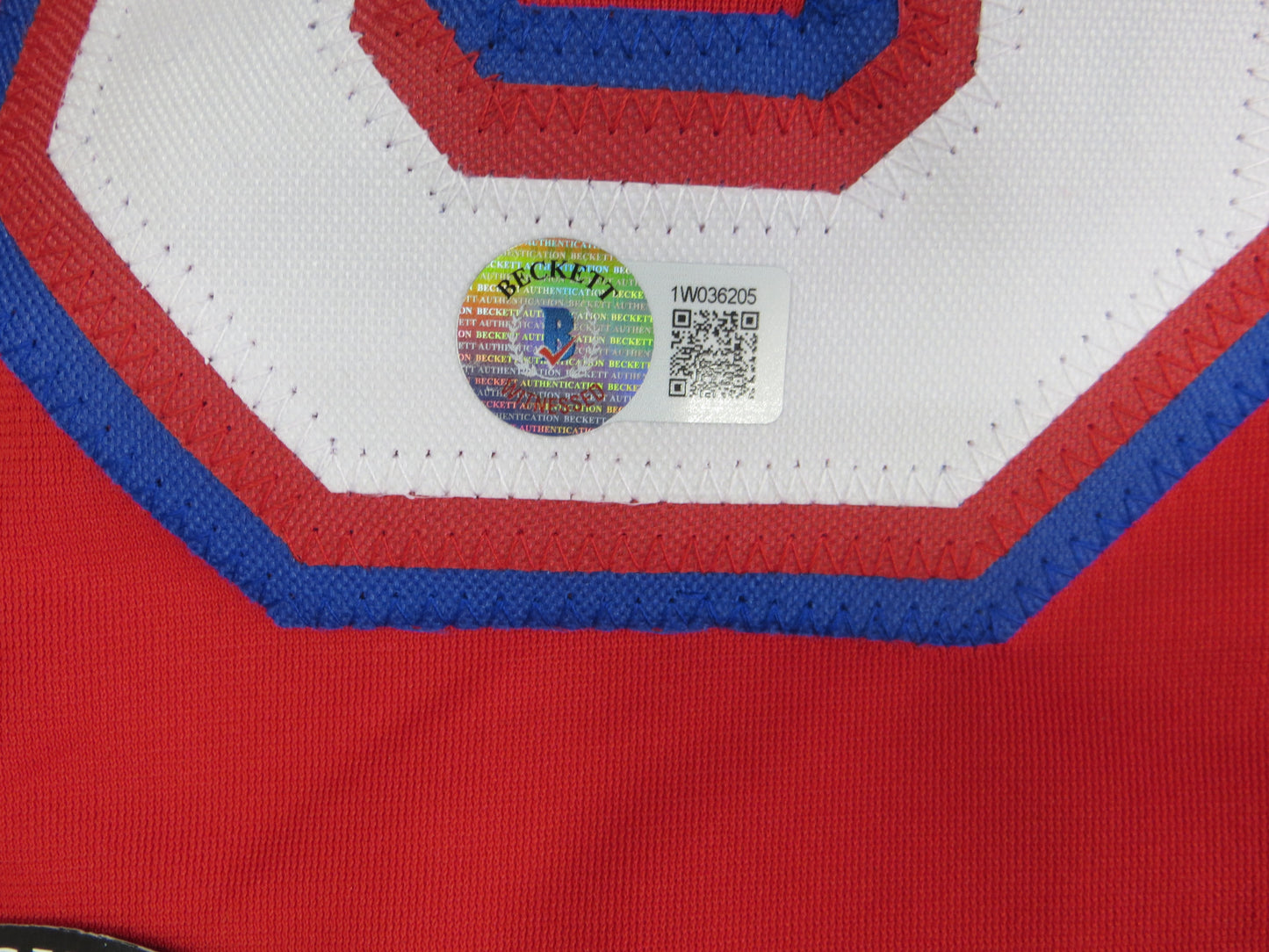 MICHAEL YOUNG TEXAS RANGERS SIGNED RED JERSEY size 3XL BAS COA