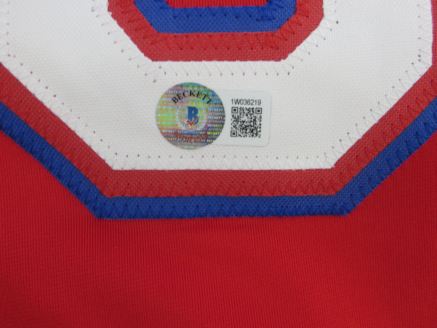 MICHAEL YOUNG TEXAS RANGERS SIGNED RED JERSEY size L BAS COA