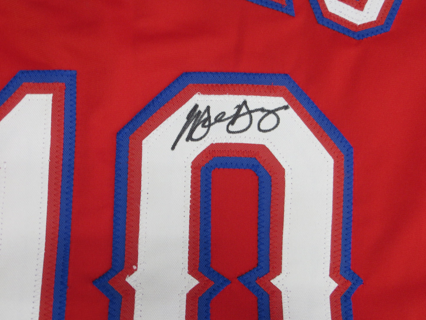 MICHAEL YOUNG TEXAS RANGERS SIGNED RED JERSEY size L BAS COA