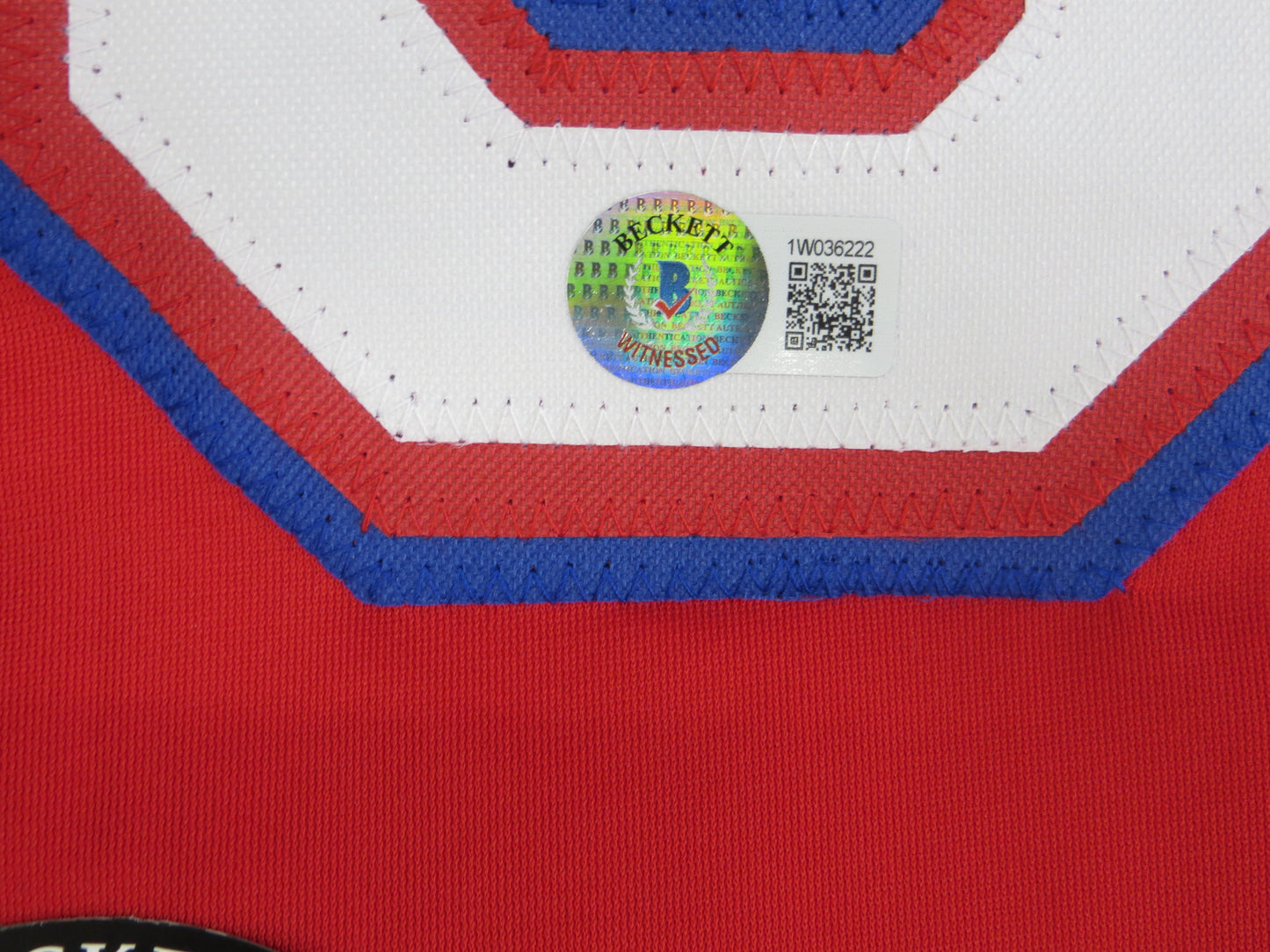 MICHAEL YOUNG TEXAS RANGERS SIGNED RED JERSEY size L BAS COA