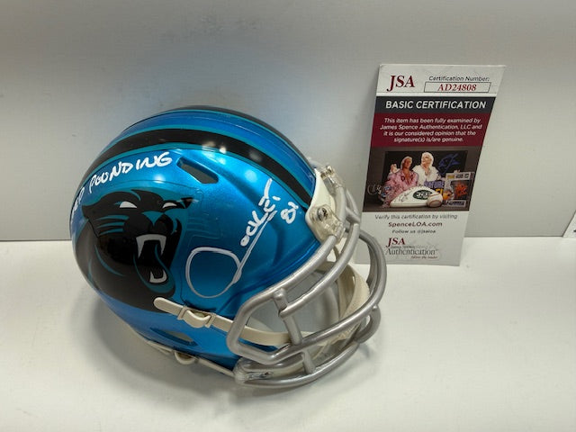 RAGHIB ROCKET ISMAIL CAROLINA PANTHERS SIGNED FLASH HELMET KEEP POUNDING JSA COA