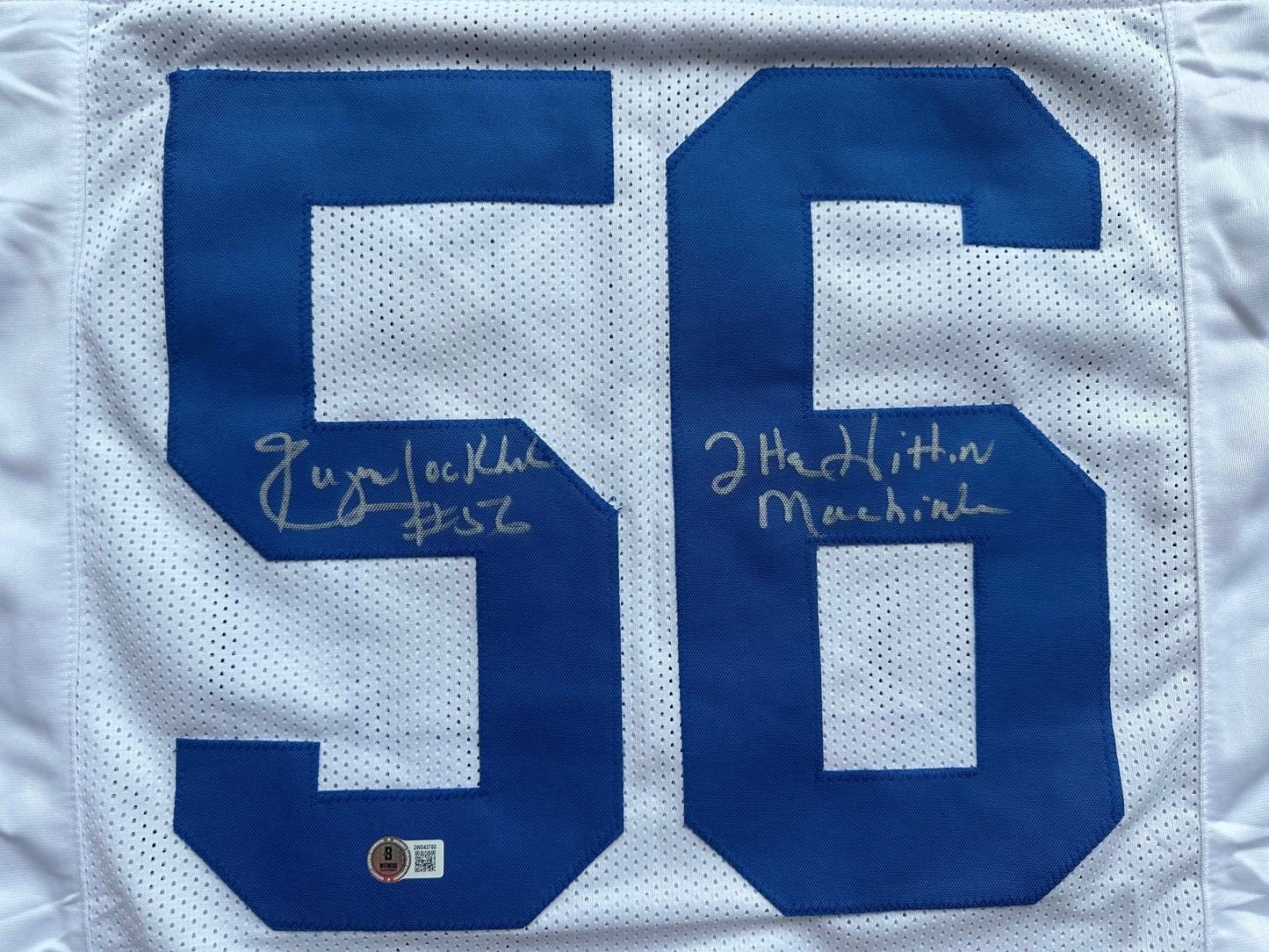 EUGENE LOCKHART DALLAS COWBOYS SIGNED WHITE JERSEY w/MULTI INSCs M BAS