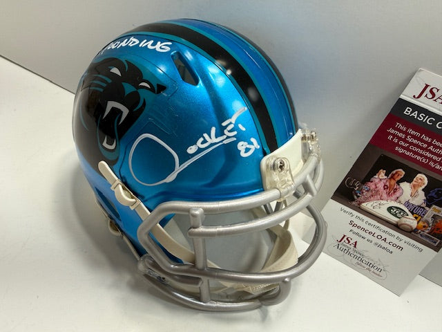 RAGHIB ROCKET ISMAIL CAROLINA PANTHERS SIGNED FLASH HELMET KEEP POUNDING JSA COA
