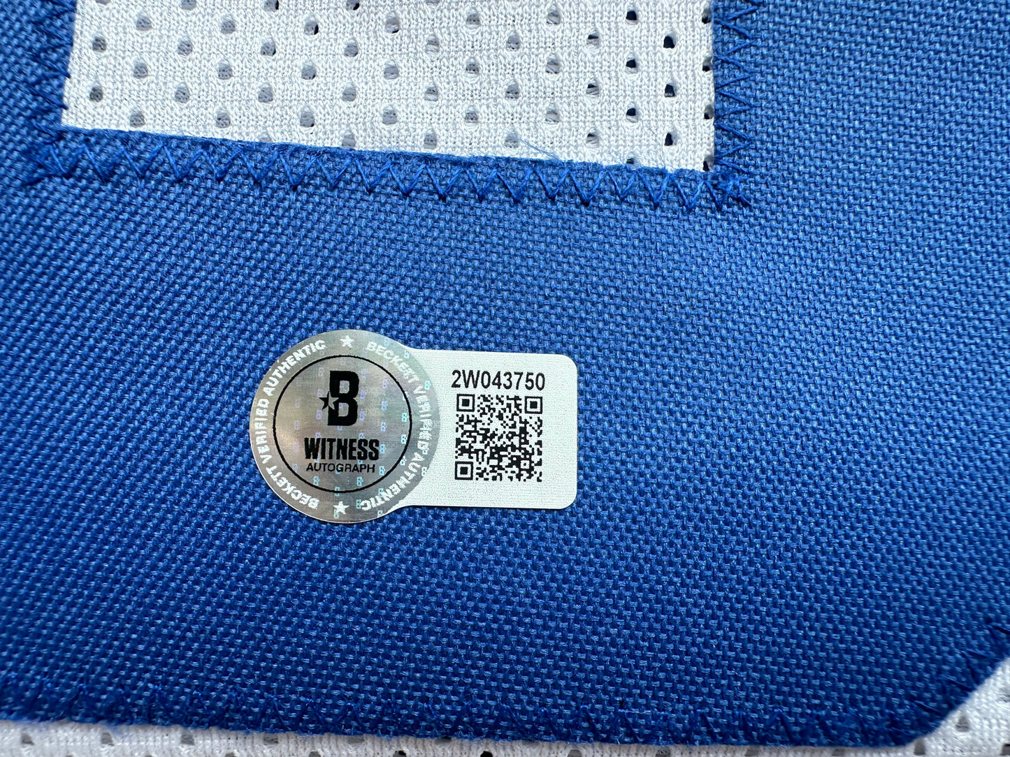 EUGENE LOCKHART DALLAS COWBOYS SIGNED WHITE JERSEY w/MULTI INSCs M BAS