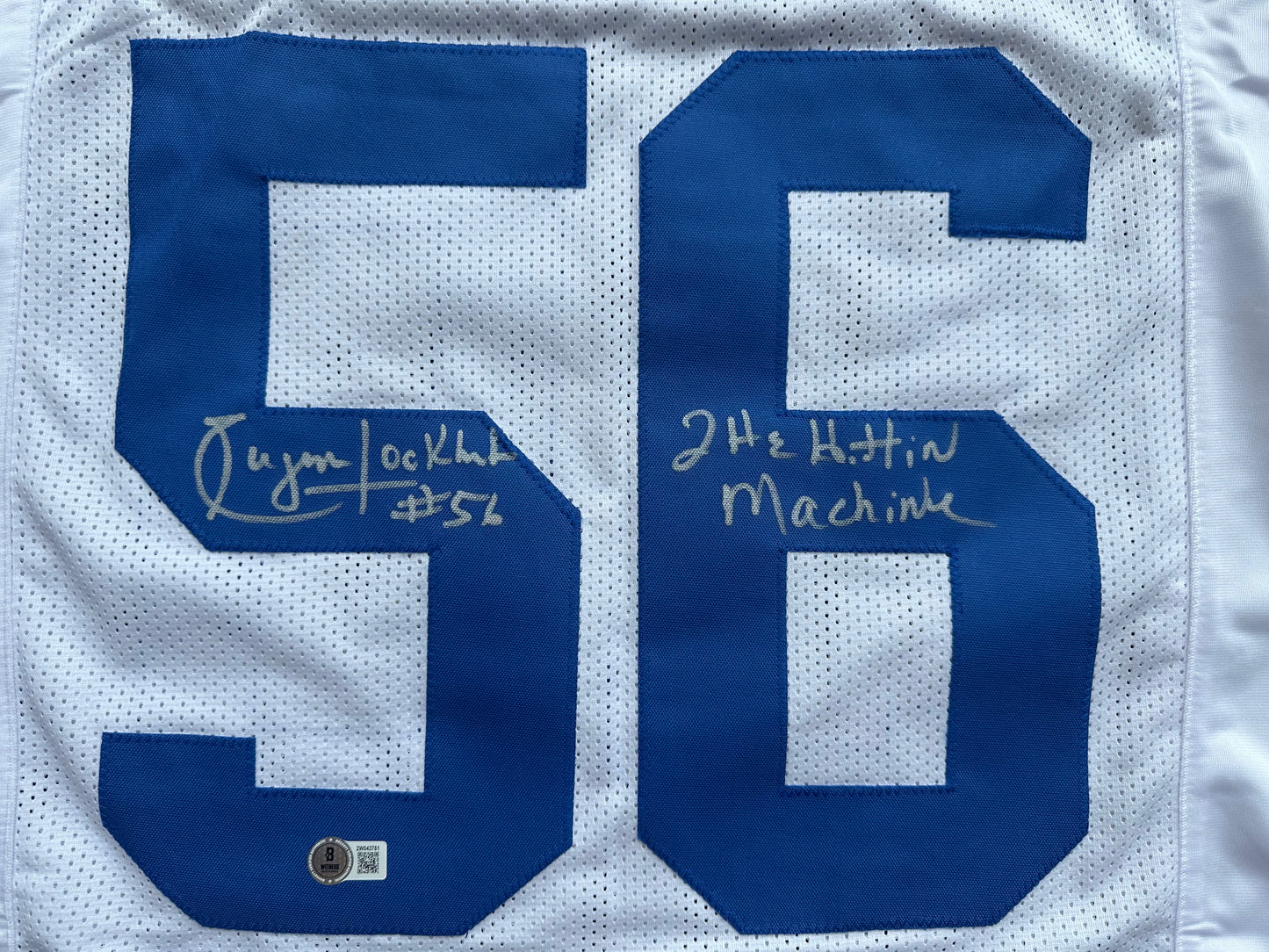 EUGENE LOCKHART DALLAS COWBOYS SIGNED WHITE JERSEY w/MULTI INSCs M BAS