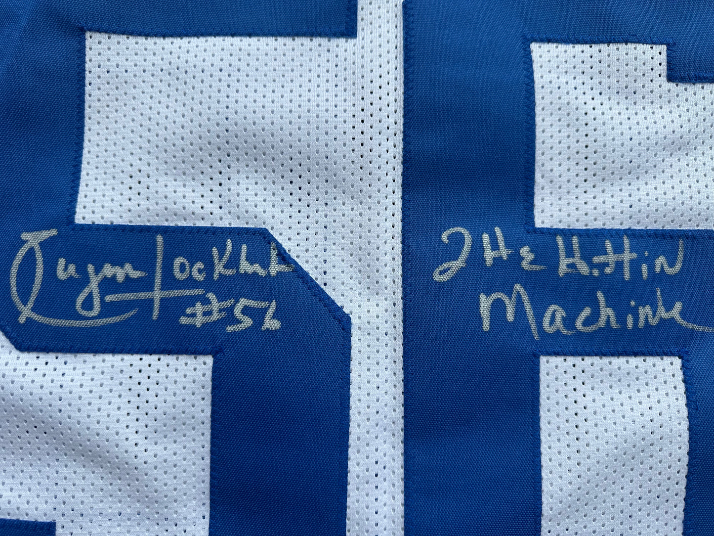 EUGENE LOCKHART DALLAS COWBOYS SIGNED WHITE JERSEY w/MULTI INSCs M BAS