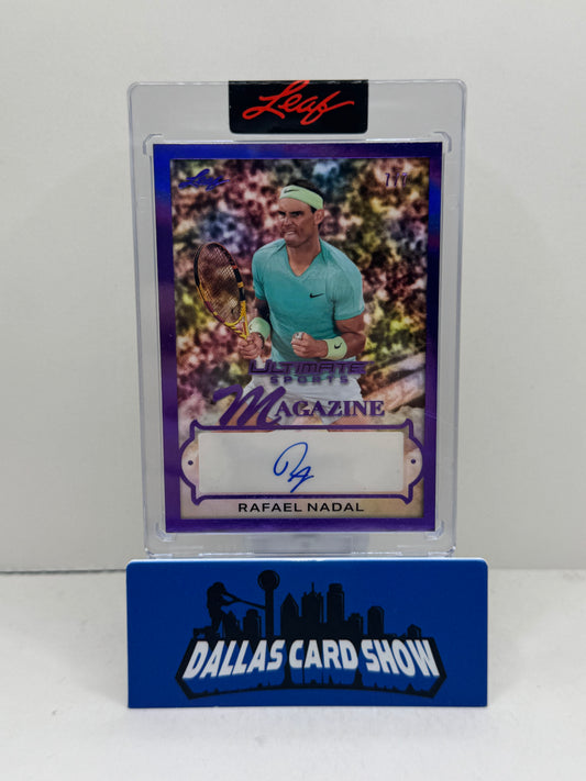 2024 Leaf Ultimate Sports #USM-RN1 Rafael Nadal Purple Magazine Autograph /7