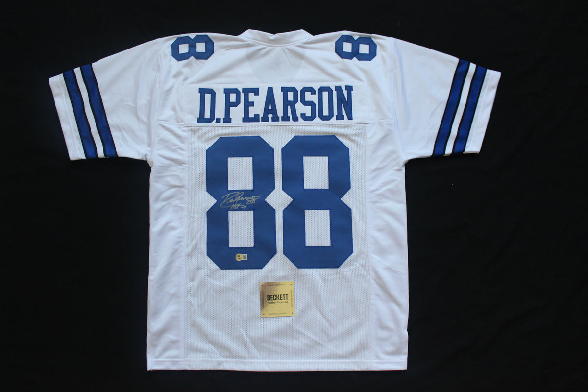 DREW PEARSON DALLAS COWBOYS SIGNED JERSEY wHOF21 Large BAS