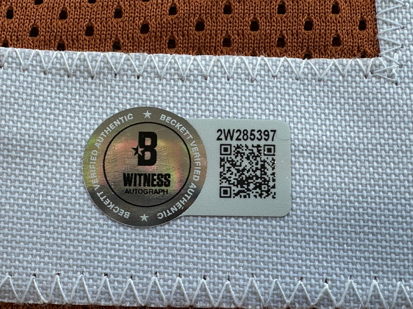 EARL CAMPBELL RICKY WILLIAMS SIGNED ORANGE HEISMAN JERSEY Texas Longhorns BAS