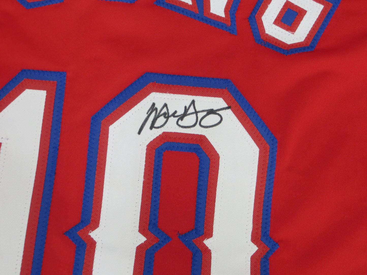 MICHAEL YOUNG TEXAS RANGERS SIGNED RED JERSEY size L BAS COA