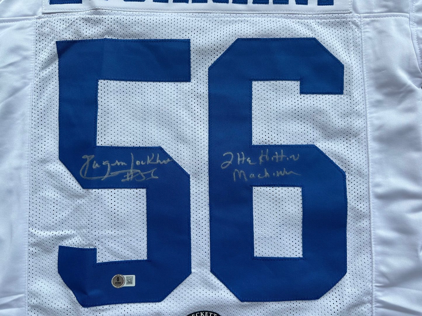 EUGENE LOCKHART DALLAS COWBOYS SIGNED WHITE JERSEY w/MULTI INSCs M BAS