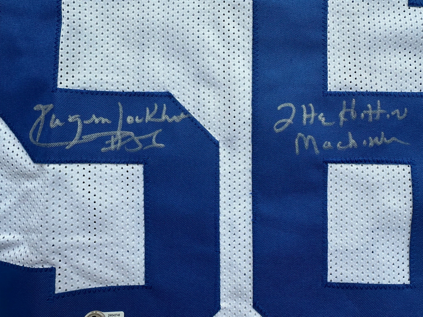 EUGENE LOCKHART DALLAS COWBOYS SIGNED WHITE JERSEY w/MULTI INSCs M BAS