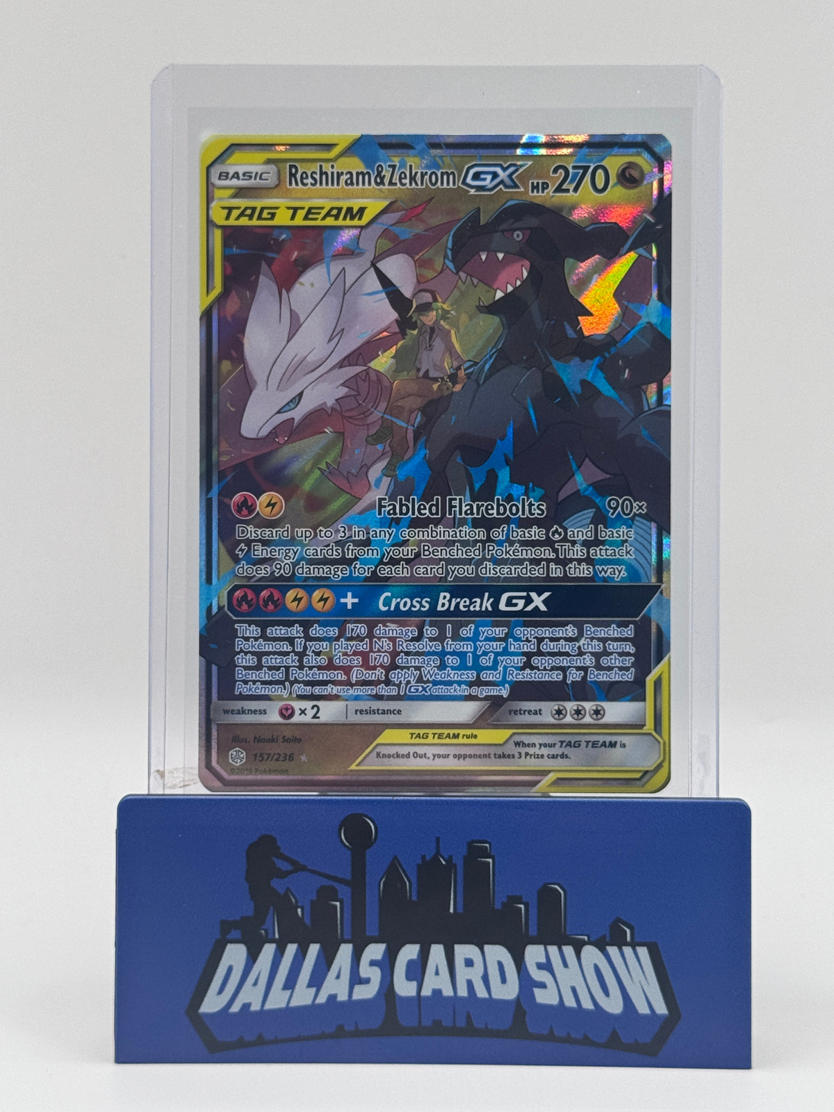 2019 Pokemon - Reshiram & Zekrom GX - 157/236 Cosmic Eclipse NM