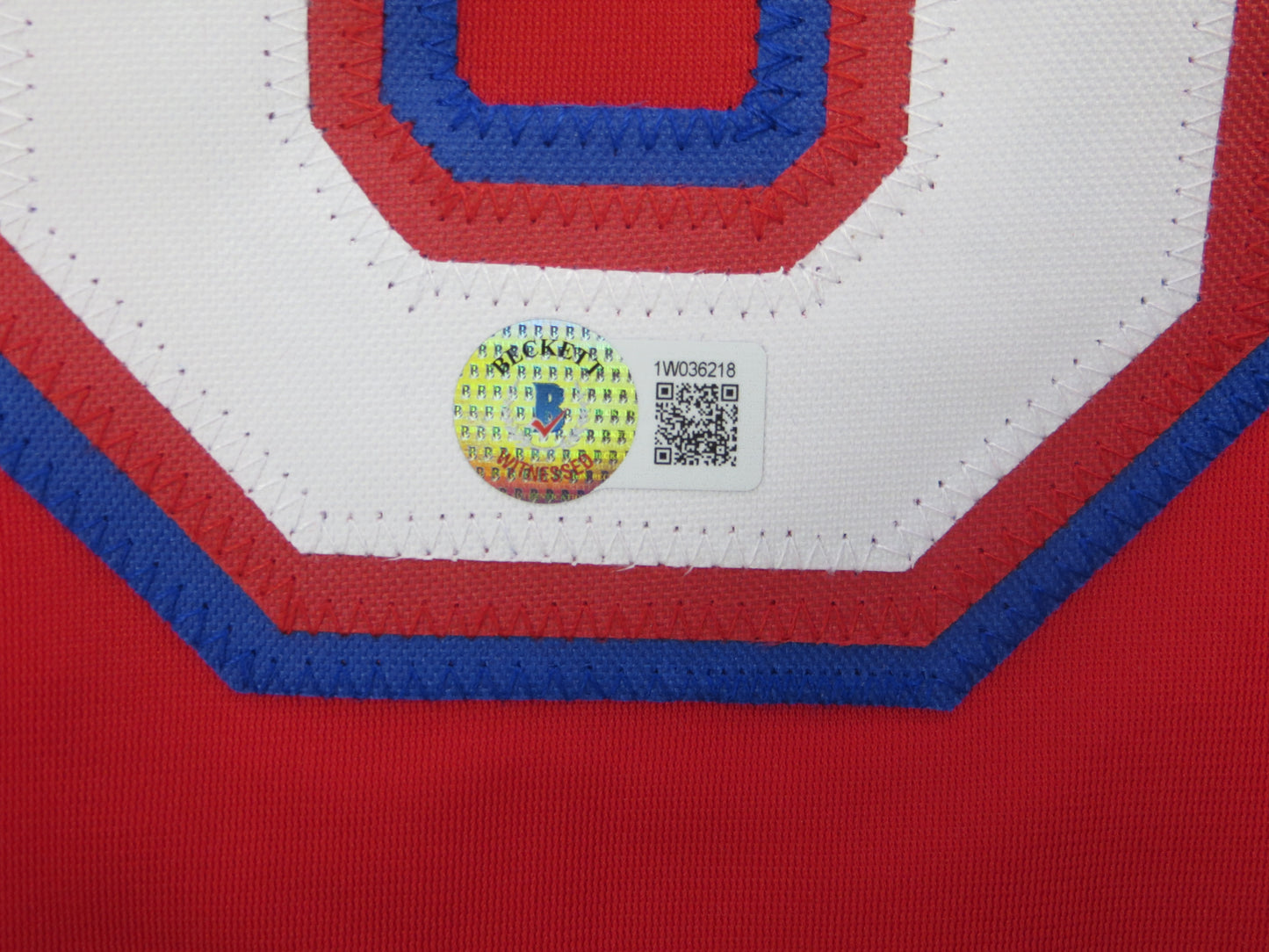 MICHAEL YOUNG TEXAS RANGERS SIGNED RED JERSEY size M BAS COA