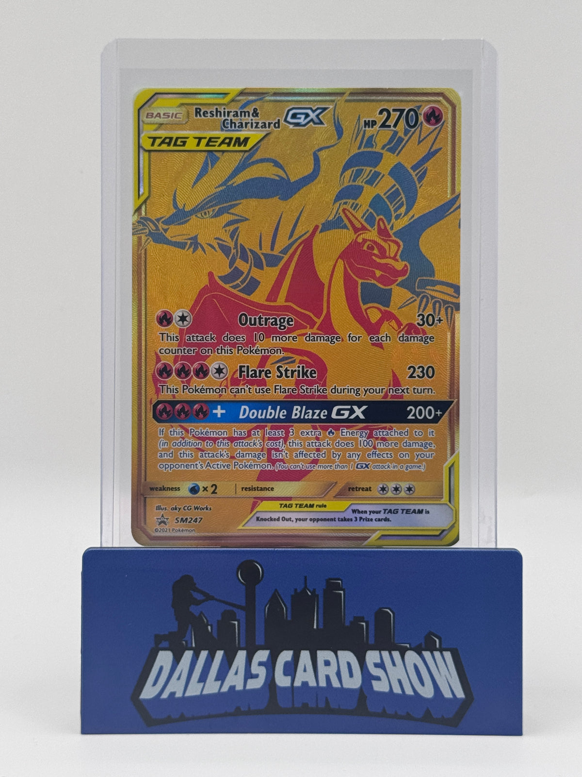 2021 Pokemon - Reshiram & Charizard GX - SM247 Black Star Promo NM