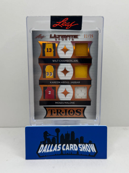 2024 Leaf Ultimate Sports #UT-6 Chamberlain,Abdul-Jabbar and Malone Relic /25