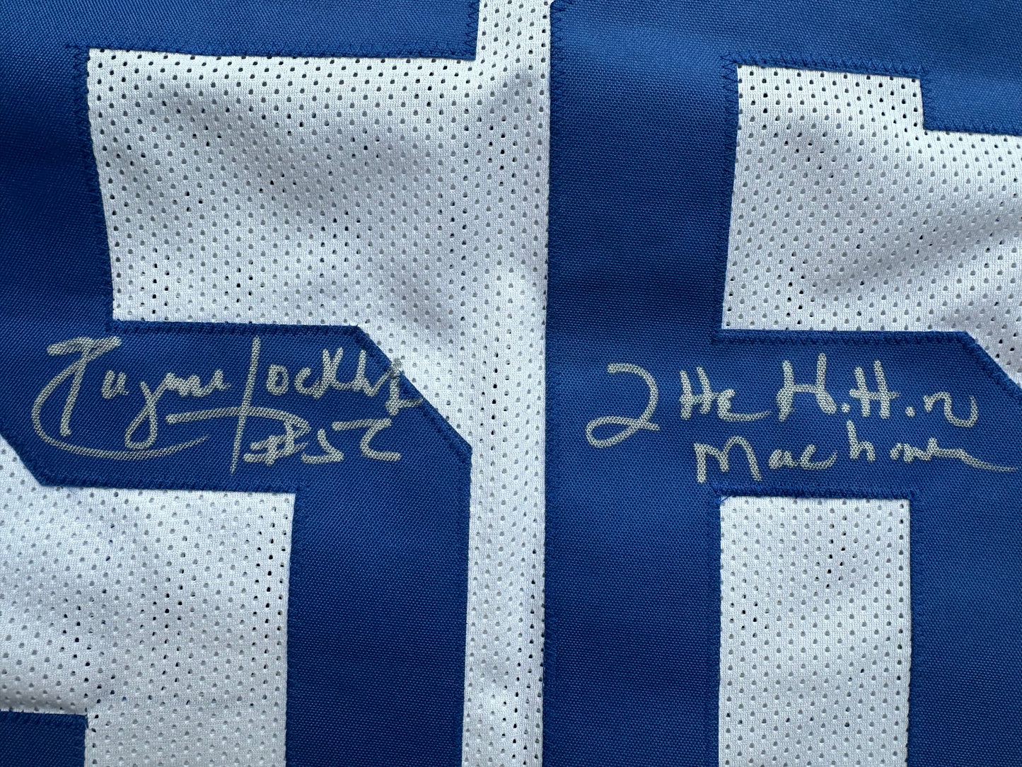 EUGENE LOCKHART DALLAS COWBOYS SIGNED WHITE JERSEY w/MULTI INSCs M BAS