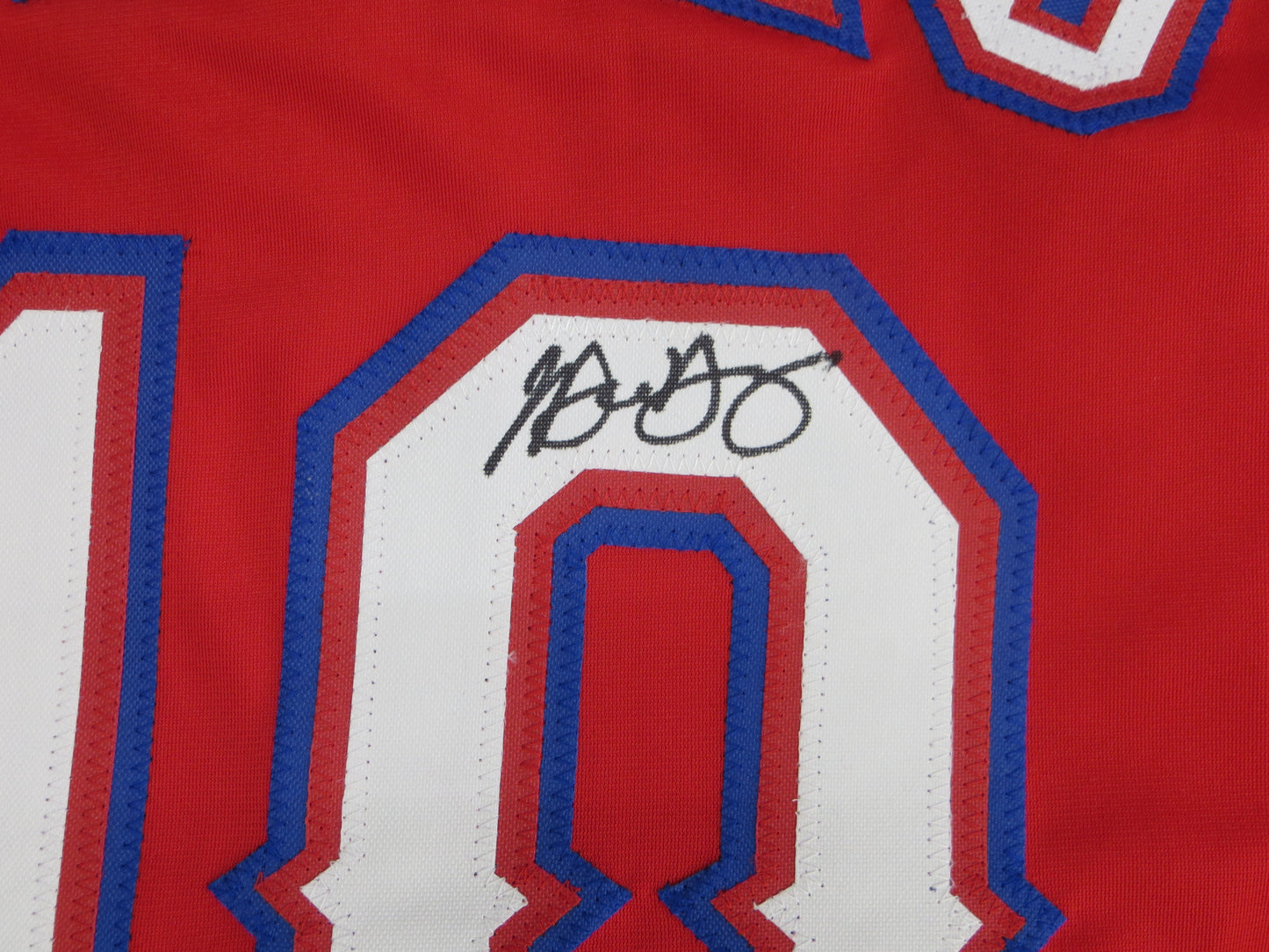 MICHAEL YOUNG TEXAS RANGERS SIGNED RED JERSEY size L BAS COA